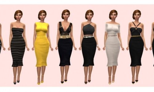 LYD’S FLOUNCE HEM DRESS RECOLOUR at Sims4Sue
