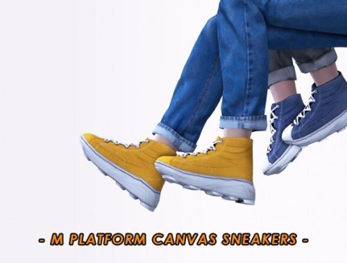 M platform canvas sneakers at Bedisfull – iridescent
