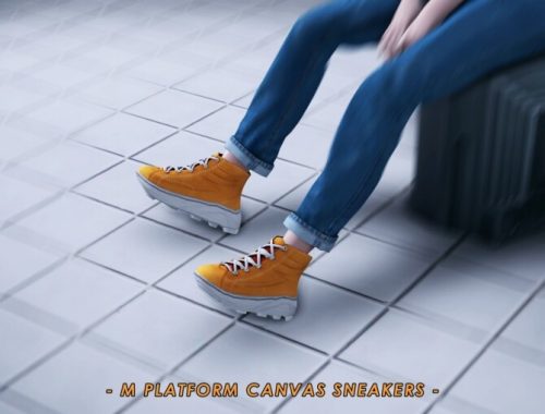 M platform canvas sneakers at Bedisfull – iridescent