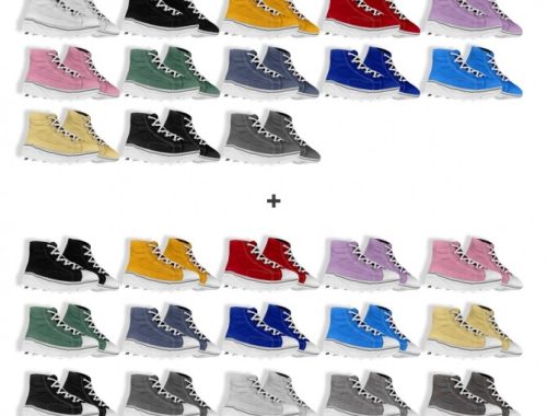 M platform canvas sneakers at Bedisfull – iridescent