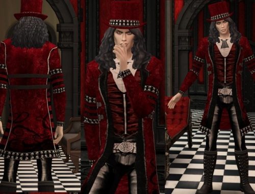 Mad Hatter Gothic Outfit and Hat Conversion by HIM666 at Mod The Sims