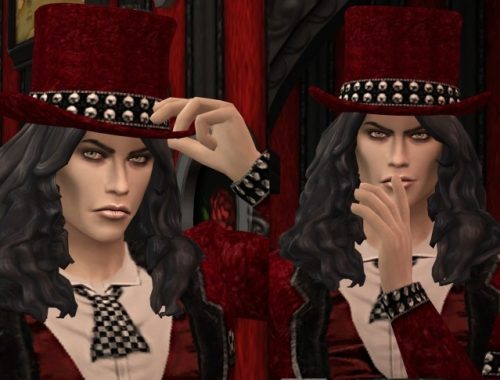 Mad Hatter Gothic Outfit and Hat Conversion by HIM666 at Mod The Sims