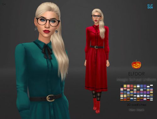 Magic School Uniform at Elfdor Sims
