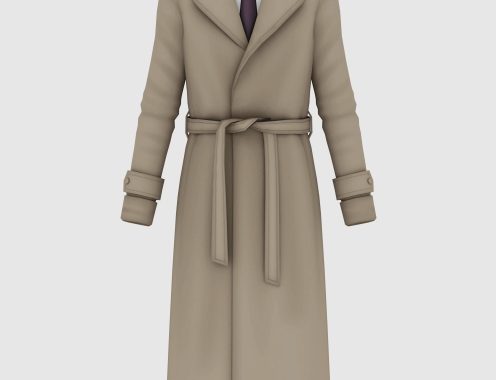 Male Buttonless Trench Coat at Happy Life Sims