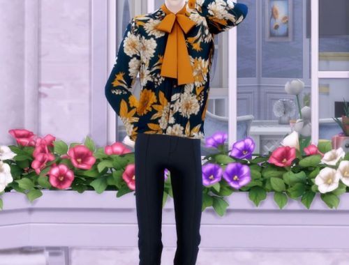 Male ribbon shirt 4 at Chaessi