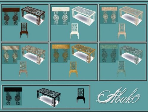 Maluwa Flower: chair, table, fence + railing at Abuk0 Sims4