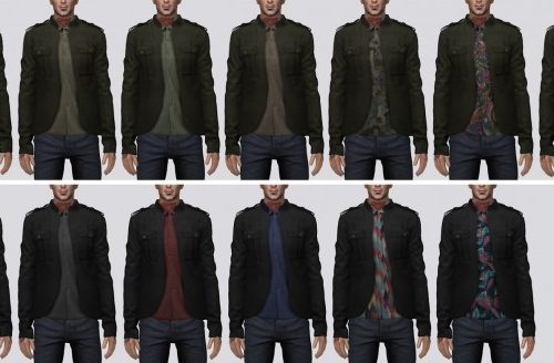 Mandarin Collar Military Jacket (P) at Darte77