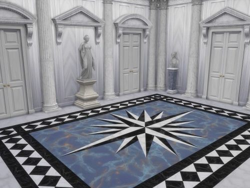 Marble Oval Compass Rose by TheJim07 at Mod The Sims