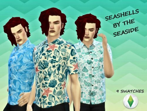 MARCUS BUTTON-UP - SEASHELLS BY THE SEASIDE