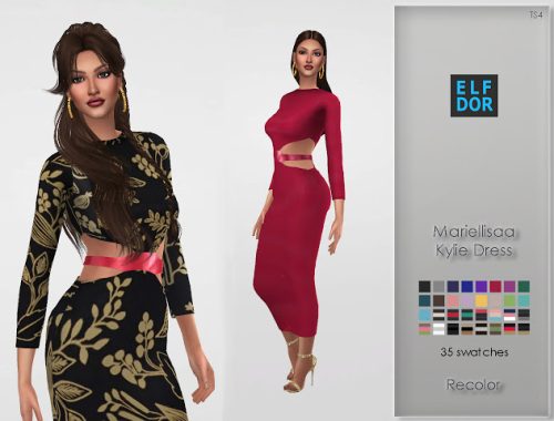 Mariellisaa Kylie Dress Recolor at Elfdor Sims
