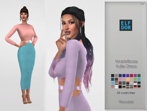 Mariellisaa Kylie Dress Recolor at Elfdor Sims