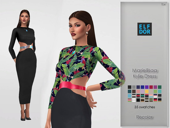 Mariellisaa Kylie Dress Recolor - The Sims 4 Catalog