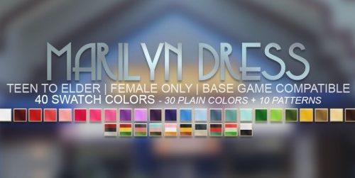 MARILYN DRESS at Candy Sims 4