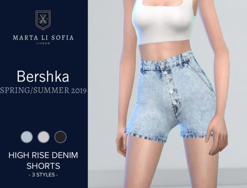 Marta Li Bershka High Rise Denim Shorts