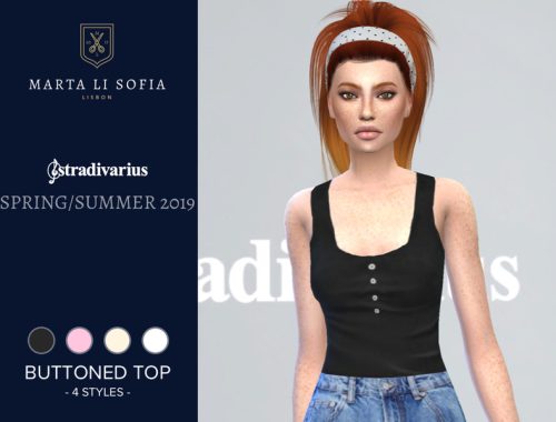 Marta Li Stradivarius Buttoned Tank Top