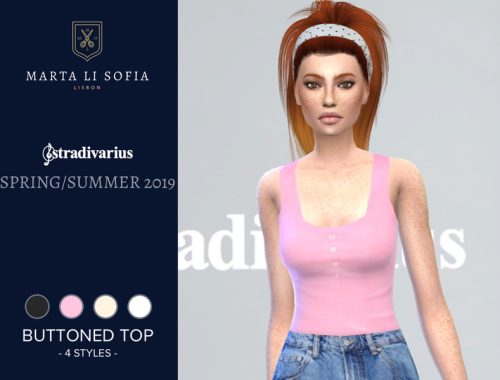 Marta Li Stradivarius Buttoned Tank Top