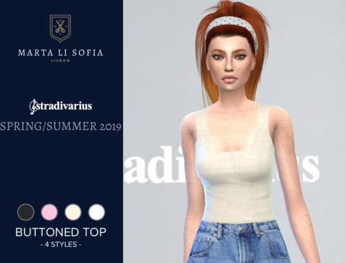 Marta Li Stradivarius Buttoned Tank Top