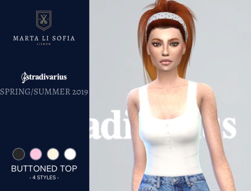 Marta Li Stradivarius Buttoned Tank Top