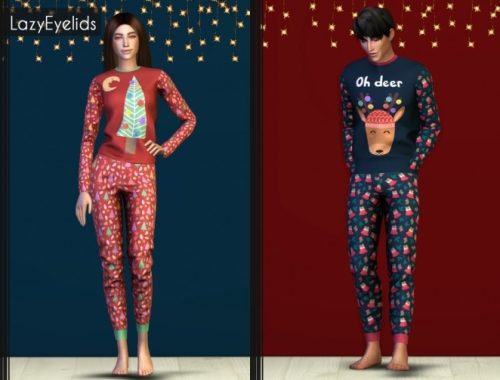 Matching pajamas at LazyEyelids