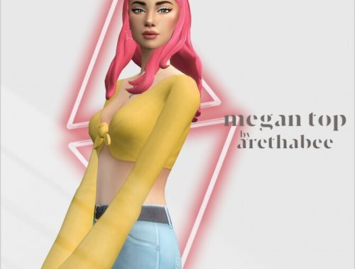 Megan tied top and jeans at Arethabee