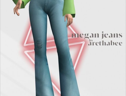 Megan tied top and jeans at Arethabee