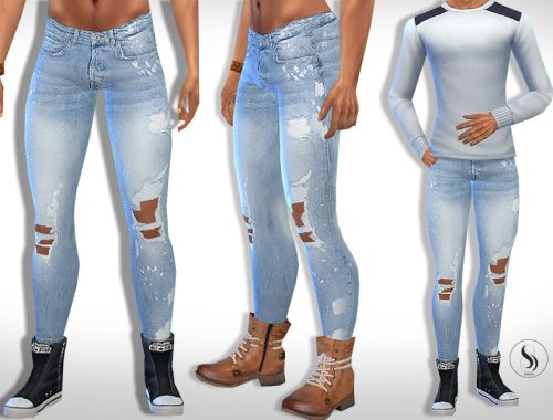 Men Splashed Effect Fit Jeans