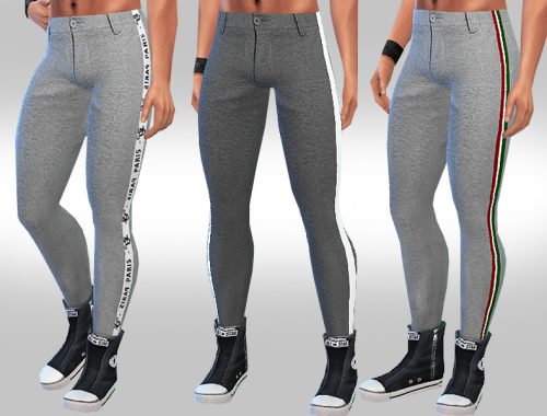 Men Strip Line Slim Fit Trousers