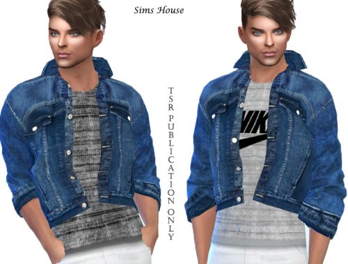 Men's denim jacket with a t-shirt
