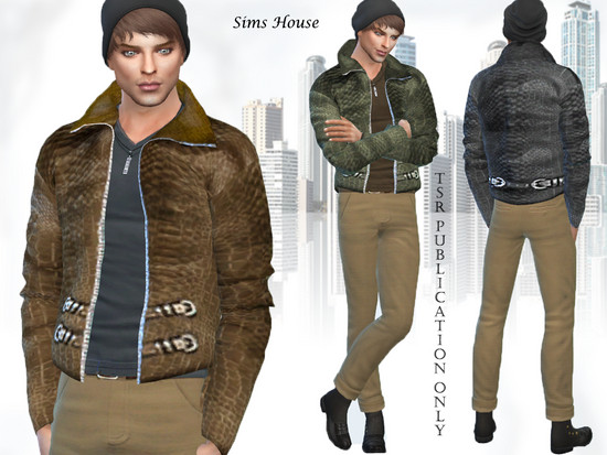 Men's leather jacket - The Sims 4 Catalog