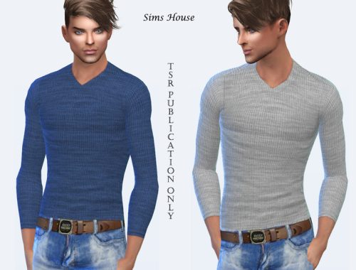 Men's slim long-sleeved sweater base colors