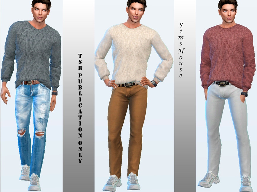Men's sweater knitted with a complex pattern - Image 2