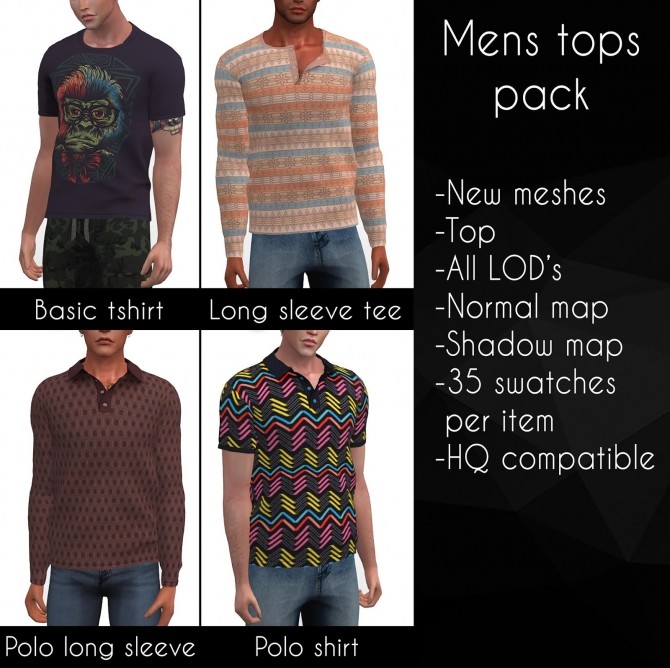 Mens Tops Pack At Lazyeyelids The Sims 4 Catalog