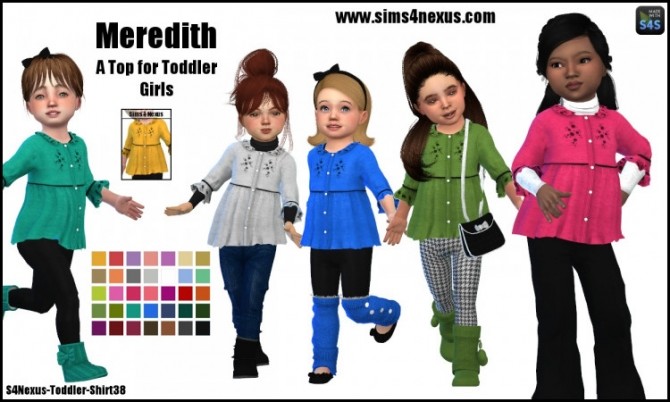 Meredith top for toddler girls by SamanthaGump at Sims 4 Nexus - The ...