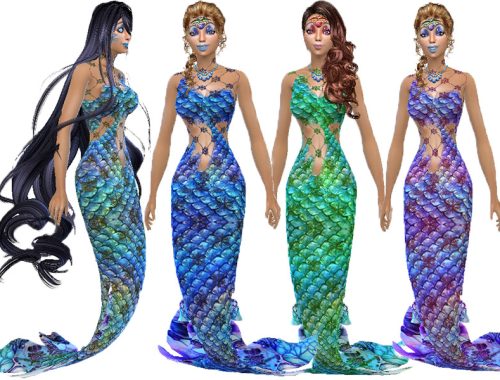 Mermaid blue scale set (Island living)