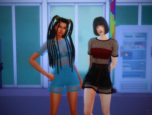 Mesh Tee Top + Acc Version at Mochachiii