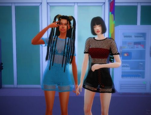 Mesh Tee Top + Acc Version at Mochachiii