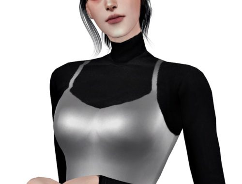 Metal velvet bustier at Lemon Sims 4