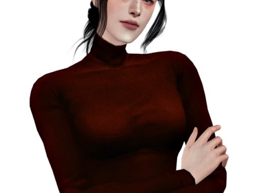 Metal velvet bustier at Lemon Sims 4