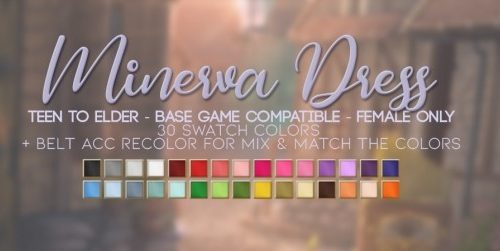 MINERVA DRESS at Candy Sims 4