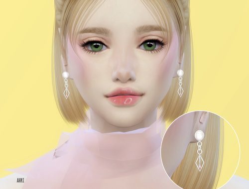 Mini Crystal Earrings at Ahri Sim4