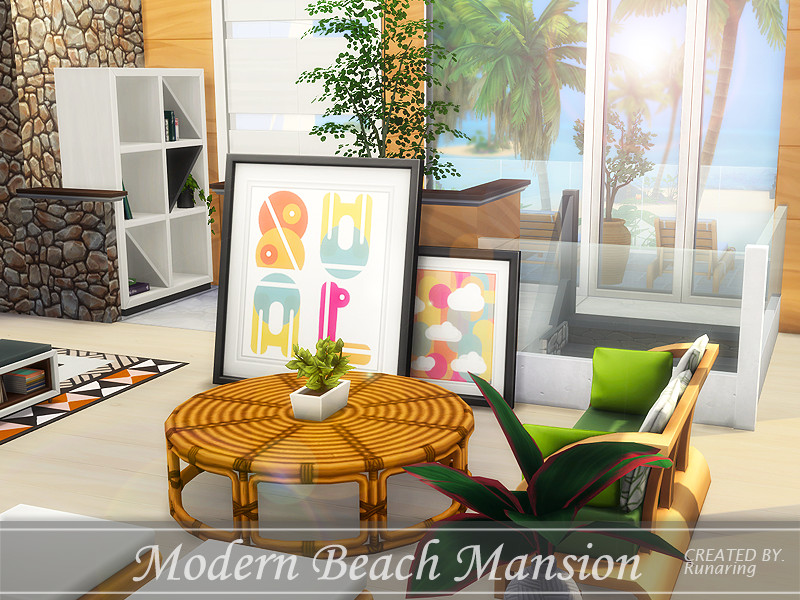Modern Beach Mansion *No cc* - The Sims 4 Catalog