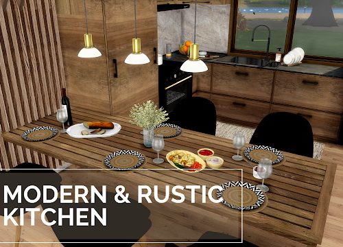 Modern & Rustic Kitchen / Livingroom at Dinha Gamer