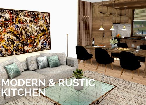 Modern & Rustic Kitchen / Livingroom at Dinha Gamer