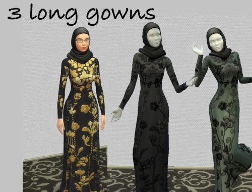 Modest embroidered gowns - City Living needed