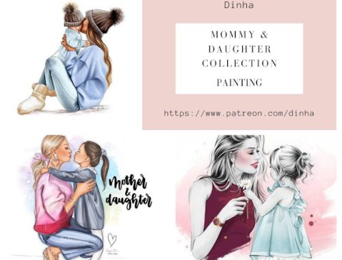 Mommy & Daughter Collection Rug & Paintings at Dinha Gamer