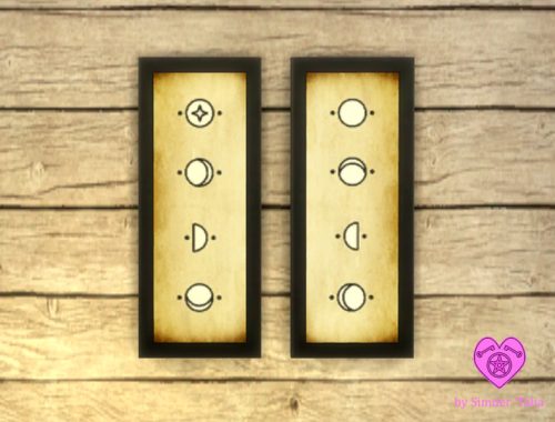 Moon Glyph Wall Art Duo in Frame