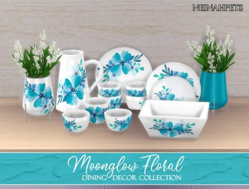 Moonglow Floral Dining Decor {Mesh Required}