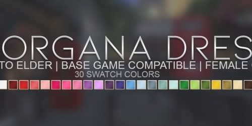 MORGANA DRESS + BELT & CHOKER ACC RECOLOR at Candy Sims 4
