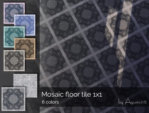 Mosaic floor tile 1x1