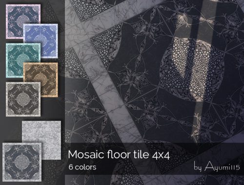 Mosaic floor tile 4x4